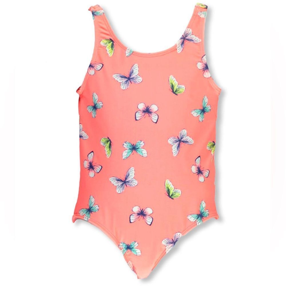 Carter’s Baby Girls One Piece Coral Butterfly Bow Detail Swimsuit. 12 Months.